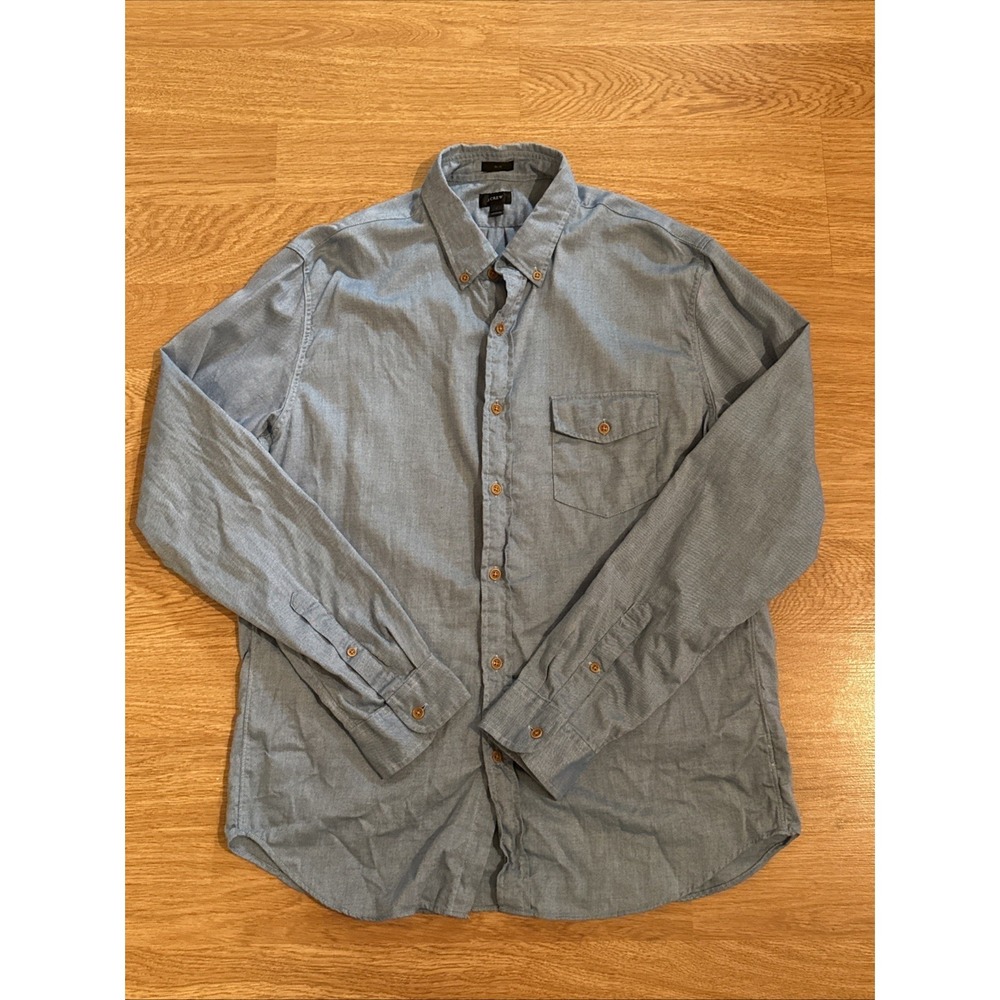 J. CREW Shirt Men's Large Slim Fit Long Sleeve Button Down‎ 100% Cotton Soft